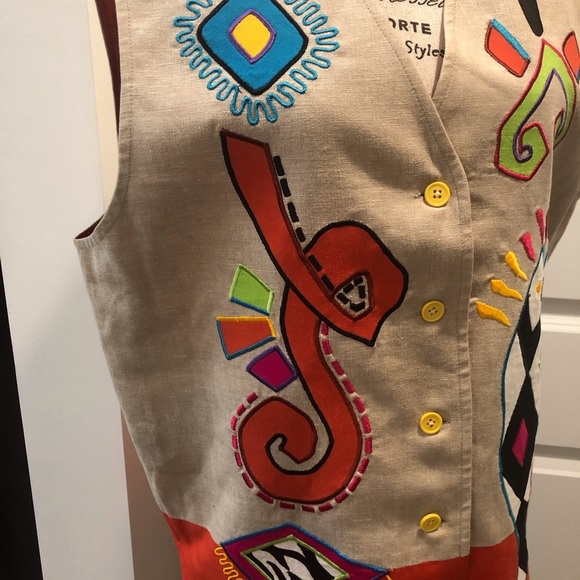 IB Diffusion Women’s 12 Colorful Patterned Vest Hippie Southwestern Festival - Picture 3 of 5